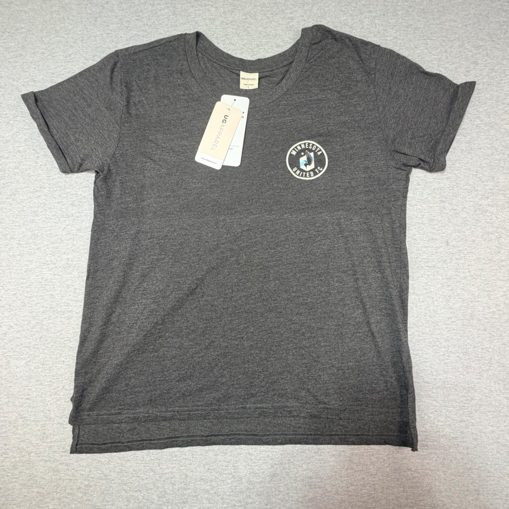 UG Apparel Minnesota United FC Womens T-Shirt Charcoal Grey Large NWT